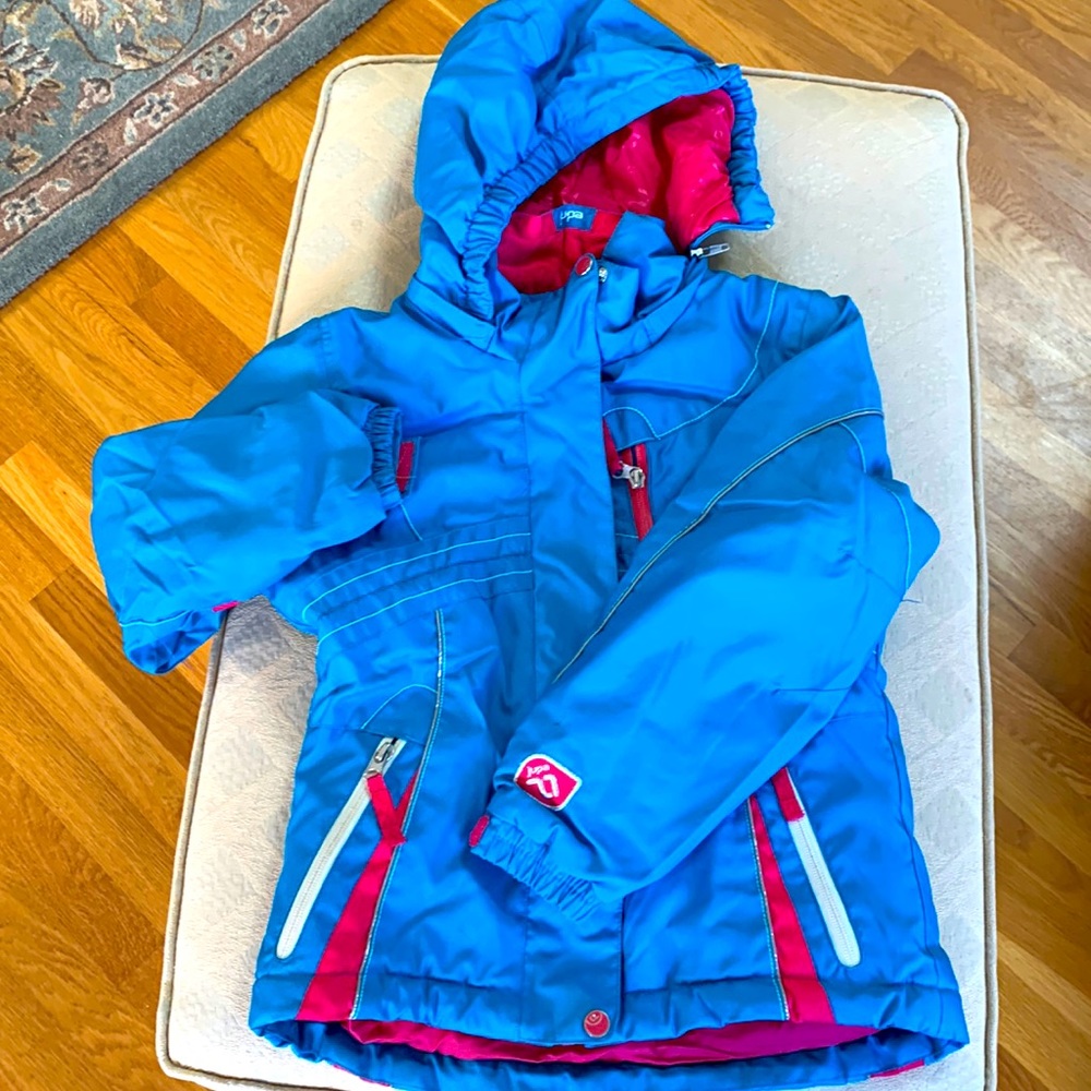 Jupa ski jacket, warm, hood zip detaches, size 7